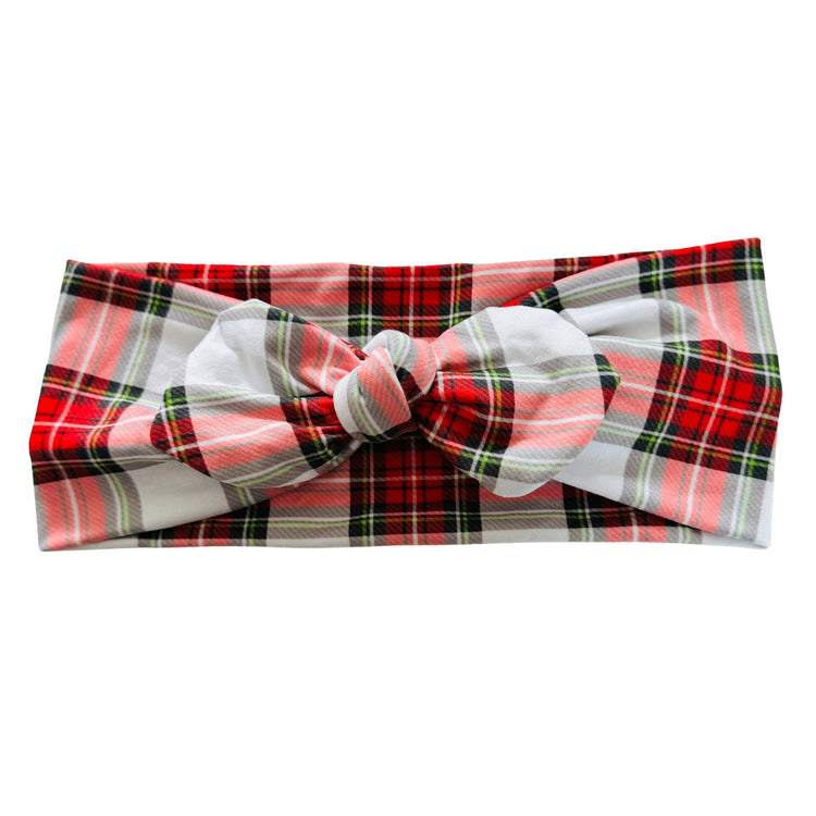 Holiday Plaid Sweetheart Headband (or removable tie option)  Sewing Sweethearts Sweetheart with removable tie  