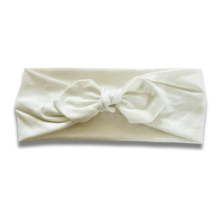 Shimmer White Sweetheart Headband (or removable tie option)  Sewing Sweethearts Sweetheart with removable tie  