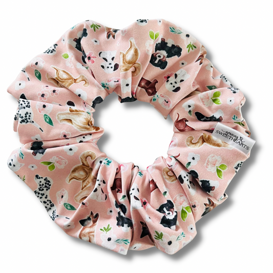 Pink Pups Scrunchie Scrunchies Sewing Sweethearts   